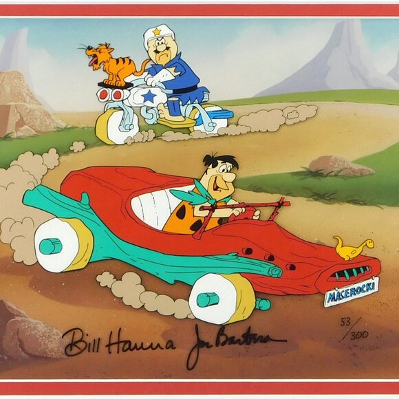 Flintstones Maserocki Signed Cel Hanna-Barbera Limited Edition Art Maserati - Picture 3 of 7